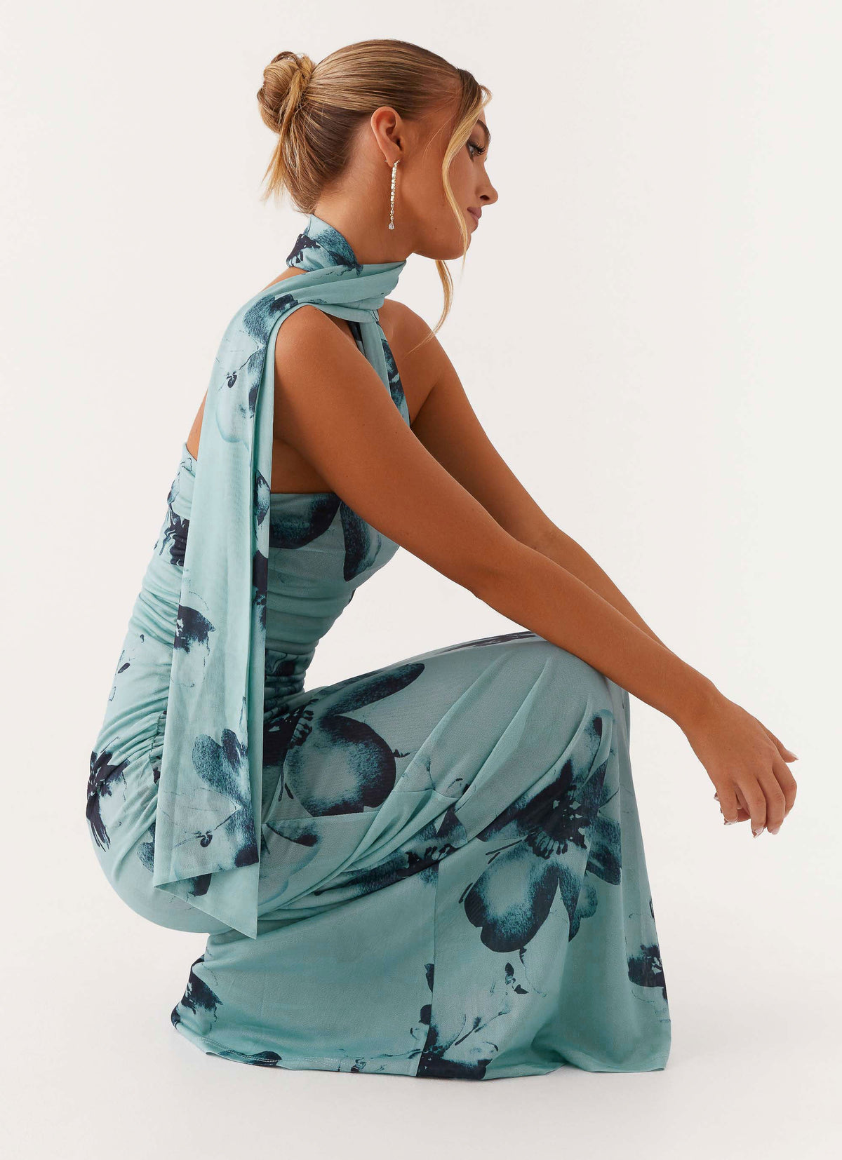 Songbird Maxi Dress - Blue Black Floral - Seldom Seen Styles