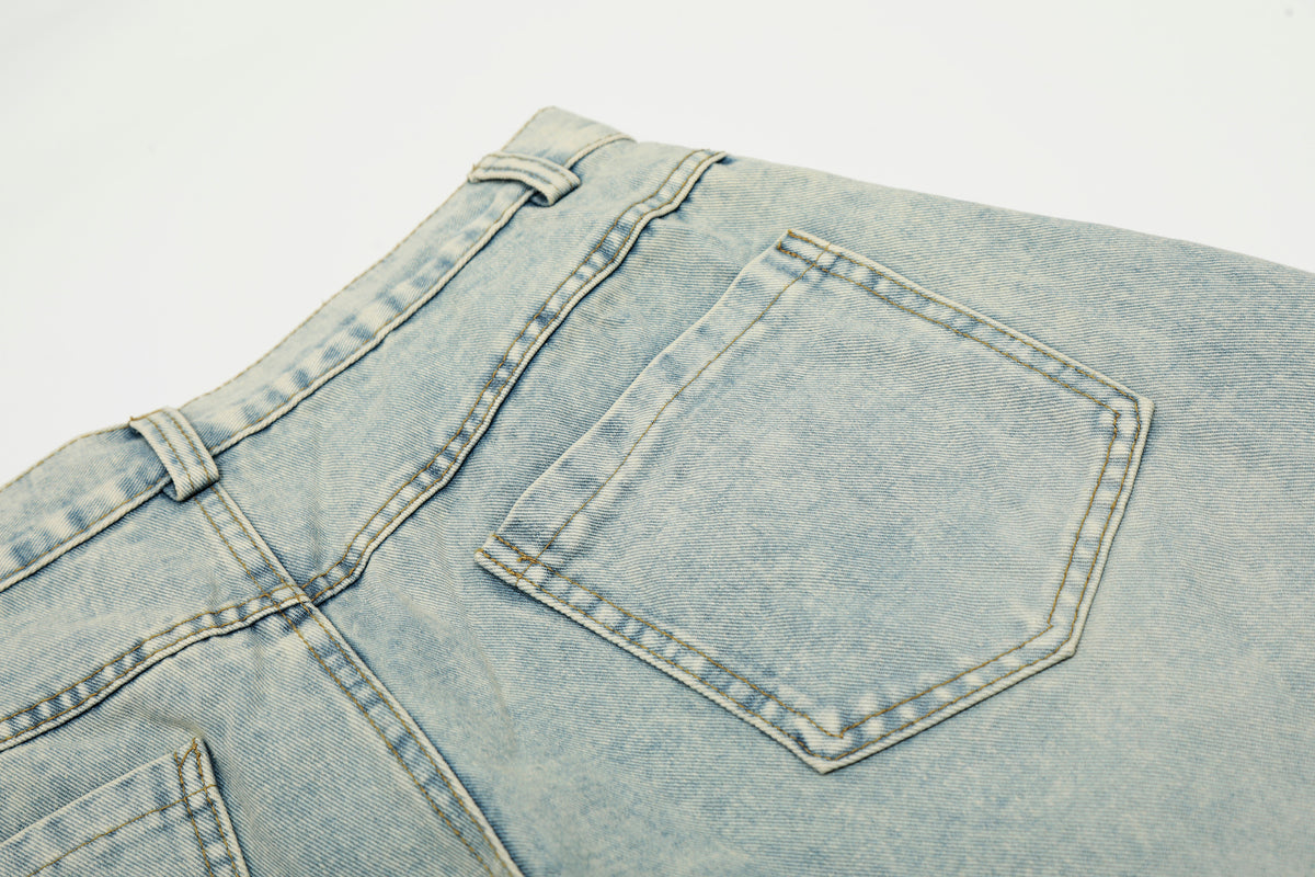 Star Graffiti Print Barrel Leg Jeans High Waist Washed Wide Leg Denim Streetwear Y2K Graphic Pants | Star Club - Seldom Seen Styles