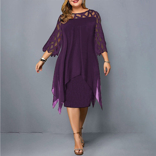 Stella | Women's Plus Size Flowy Draped Midi Dress - Seldom Seen Styles
