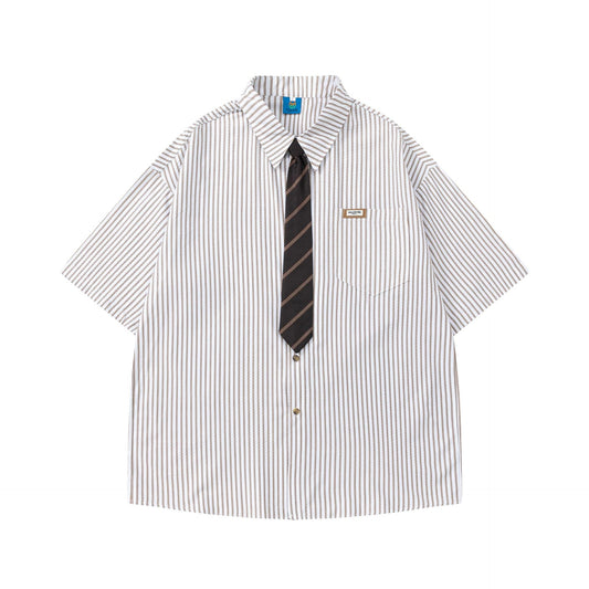 Striped Shirt with Vintage Tie - Seldom Seen Styles