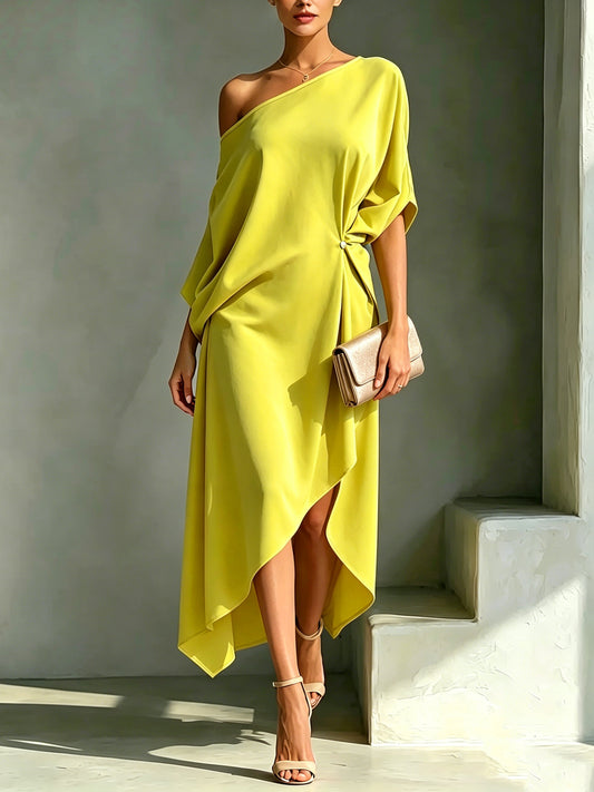 Stylish And Elegant Asymmetrical-hem Dress - Seldom Seen Styles