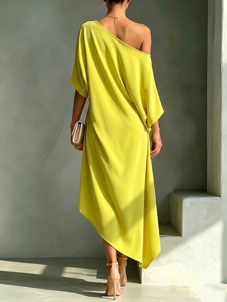 Stylish And Elegant Asymmetrical-hem Dress - Seldom Seen Styles