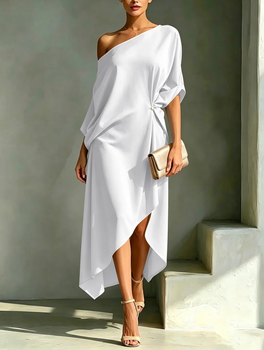 Stylish And Elegant Asymmetrical-hem Dress - Seldom Seen Styles