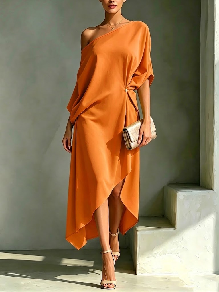 Stylish And Elegant Asymmetrical-hem Dress - Seldom Seen Styles