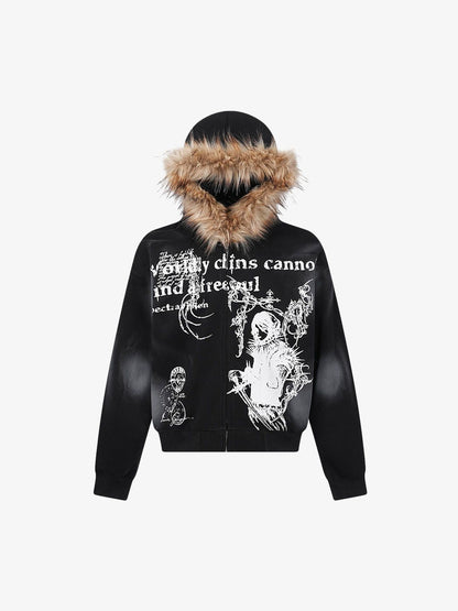 Supermade × Mortemartt Grafik-Kapuzenjacke