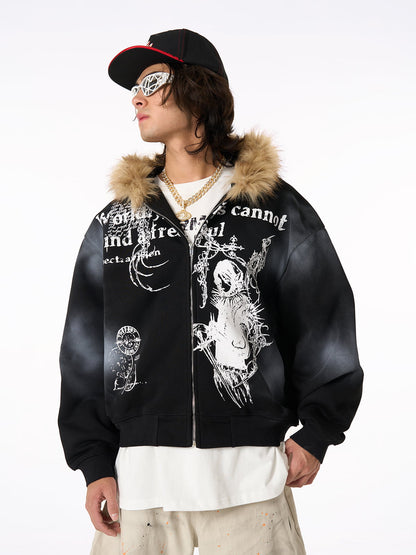 Supermade × Mortemartt Grafik-Kapuzenjacke