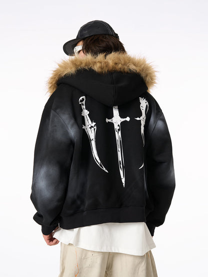 Supermade × Mortemartt Grafik-Kapuzenjacke