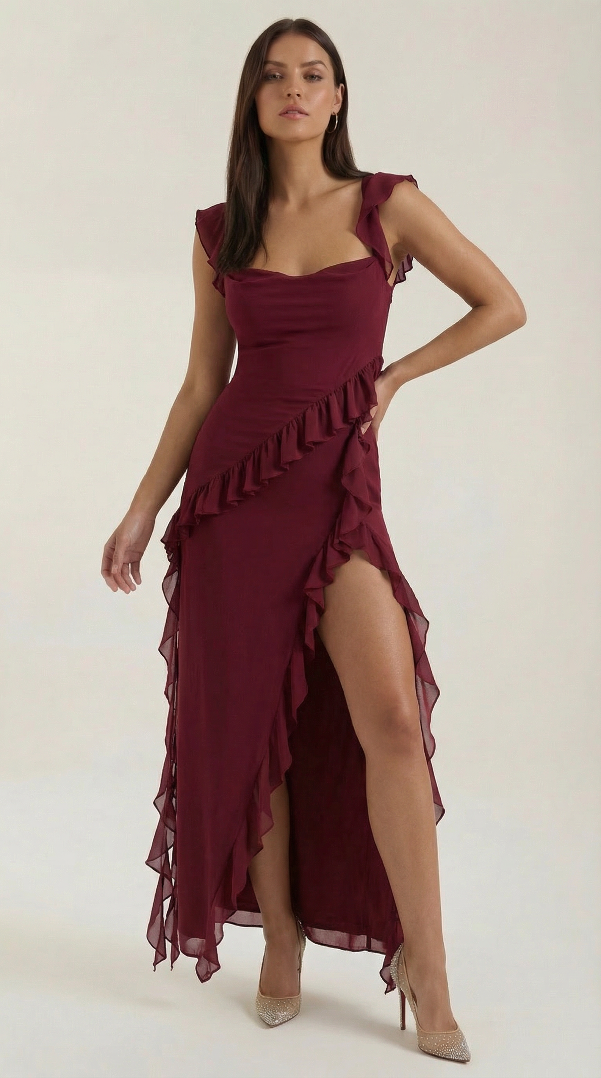 Susan Ruffled Maxi Dress - Seldom Seen Styles