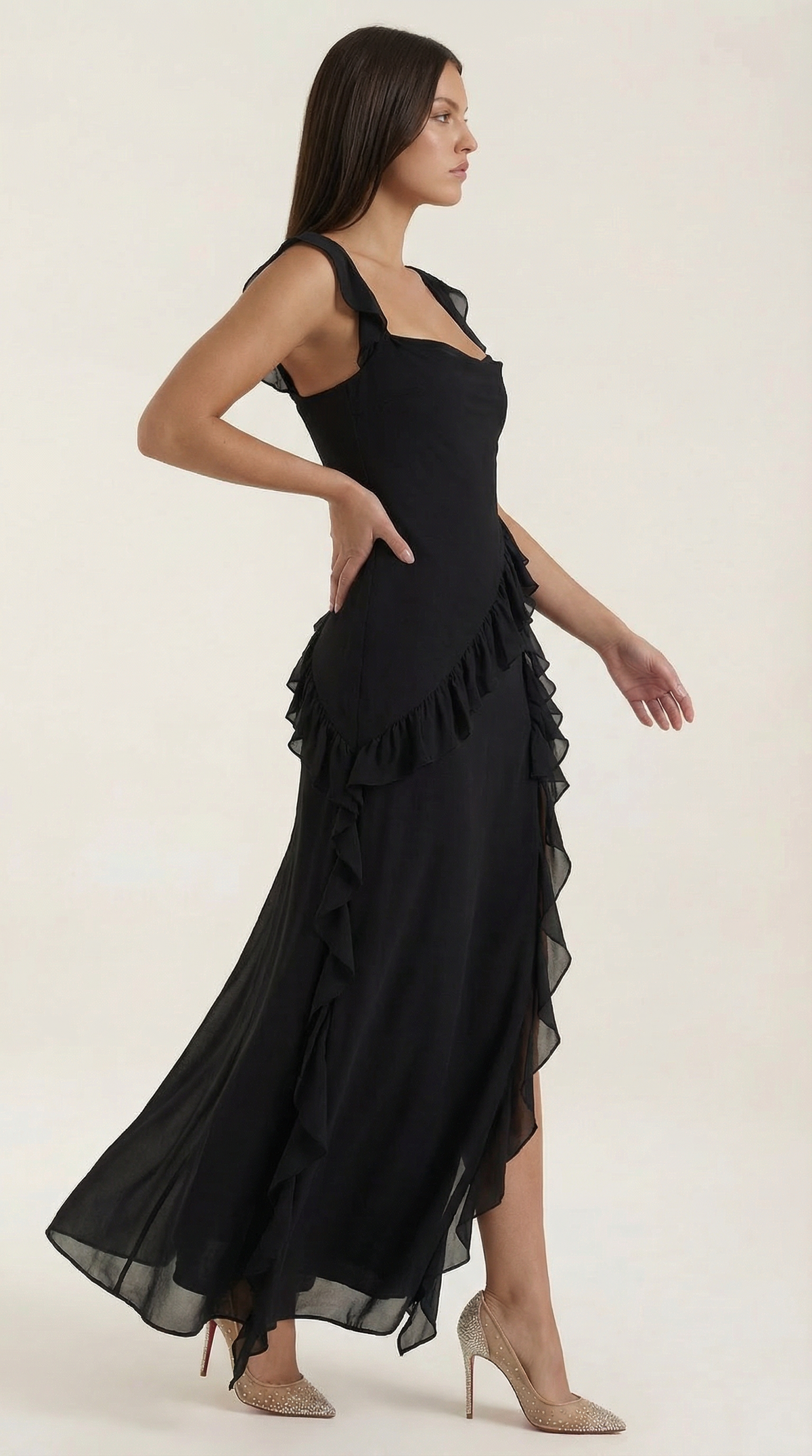 Susan Ruffled Maxi Dress - Seldom Seen Styles