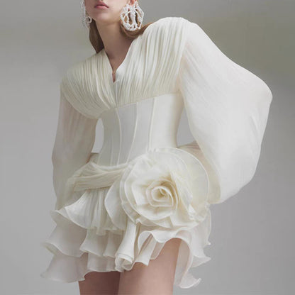 Robe en maille coupe-vent douce pour femme, nouvelle jupe unie à taille fine en arêtes de poisson et bords de champignon pour l'automne