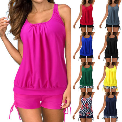 Swimsuit with Underwire Bra Support Tankini Swimsuits For Women 2 Piece Bathing Suits Tops With Boyshorts Loose Fit Swimwear - Seldom Seen Styles