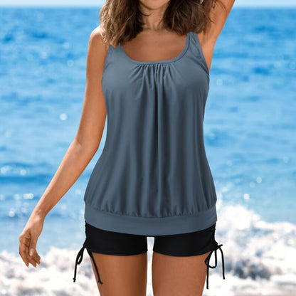 Swimsuit with Underwire Bra Support Tankini Swimsuits For Women 2 Piece Bathing Suits Tops With Boyshorts Loose Fit Swimwear - Seldom Seen Styles