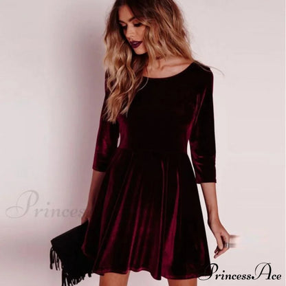 Swing Hem Velvet Dress - Seldom Seen Styles