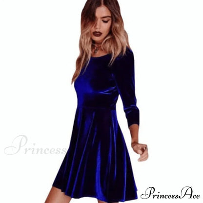 Swing Hem Velvet Dress - Seldom Seen Styles