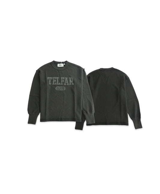TELFAR 2005 Washed Waffle-Knit Long-Sleeve Sweatshirt - Seldom Seen Styles