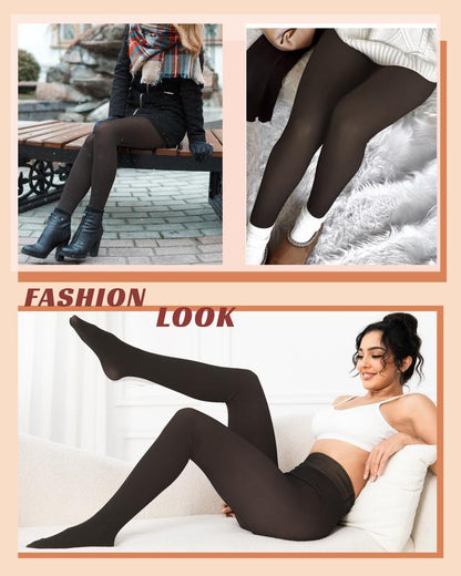 DAS ORIGINAL! Magic Fleece Lined Leggings High Waist Tummy Control Super Soft Winter Comfort Tights in Plus Size & Brown Fur für Freizeit & Outdoor-Aktivitäten