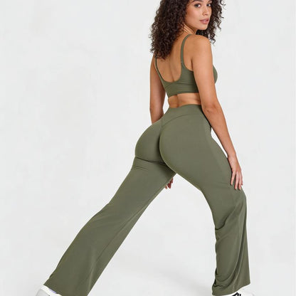 TRYTO SoftMotion Pantalons à Jambes Droites Vêtements de Sport Fitness Tenue de Sport Pantalons Décontractés