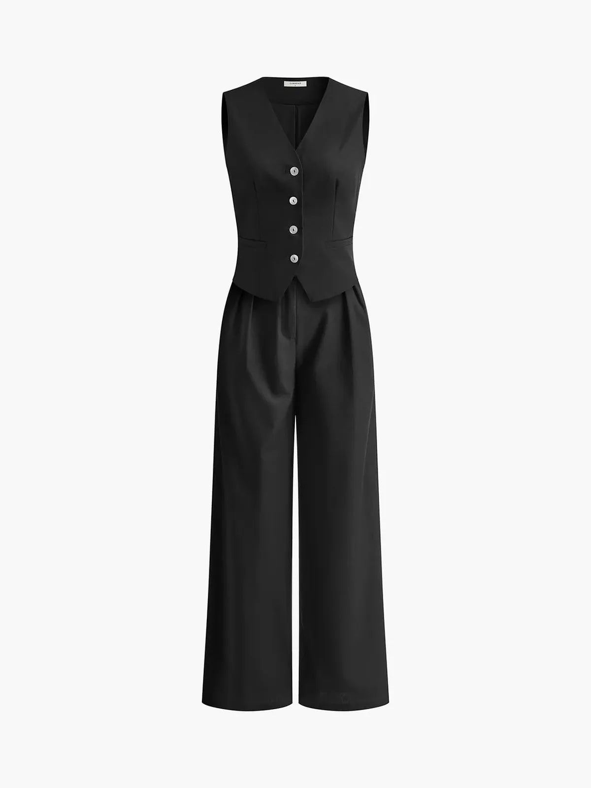 Tailored Linen Waistcoat Wide Leg Trouser Matching Set - Seldom Seen Styles