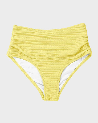 Ensemble bikini taille haute texturé noué sur le devant