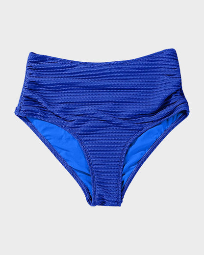 Ensemble bikini taille haute texturé noué sur le devant