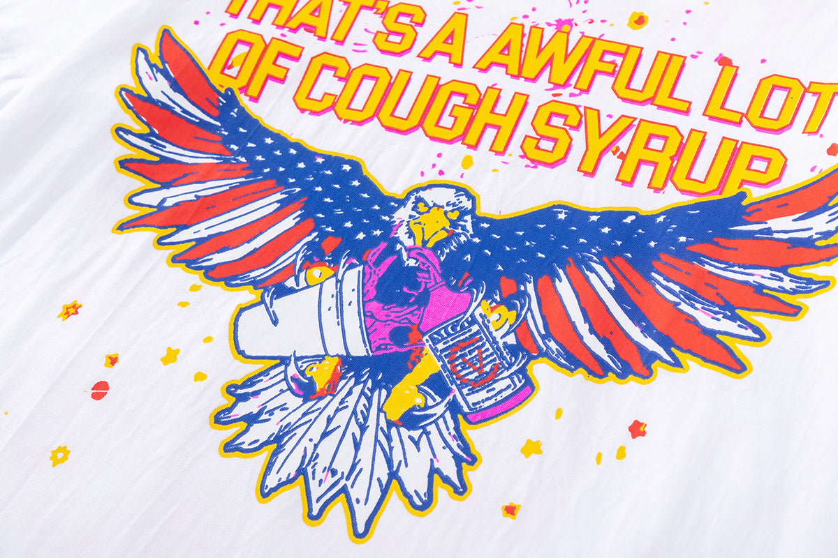 That's A Awful Lot Of Cough Syrup Caution Eagle Tee - White - Seldom Seen Styles
