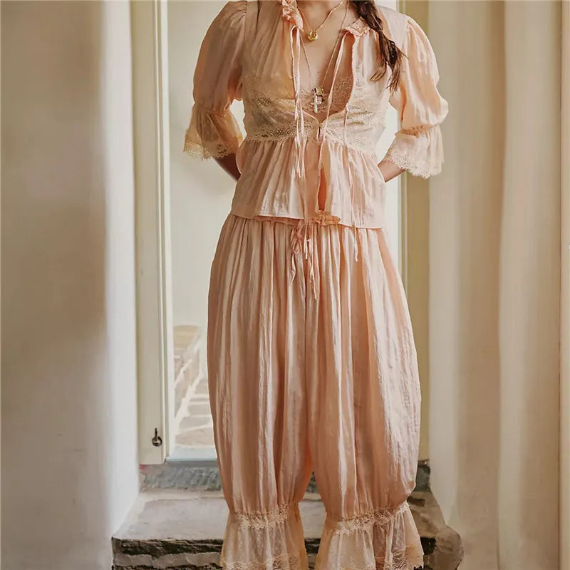 The Sage Lace Ruffle Two-Piece Set - Seldom Seen Styles