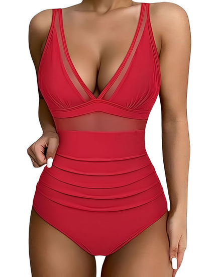 Le maillot de bain sculptant en V en maille
