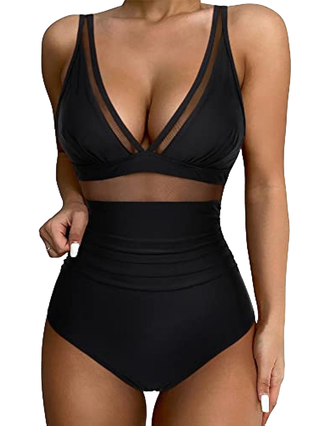 The Sculpting V-Neck Mesh Suit - Seldom Seen Styles