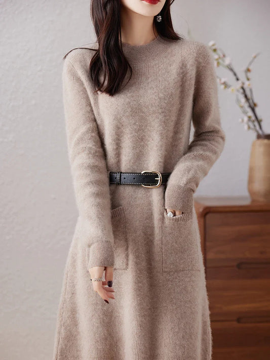 The Winter Luxe Midi Dress Knit Dresses For Women Dress With Belt - Seldom Seen Styles