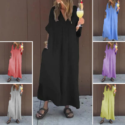 ⏳Time-limited Special⏰Casual Flowy V-neck Dress For Women