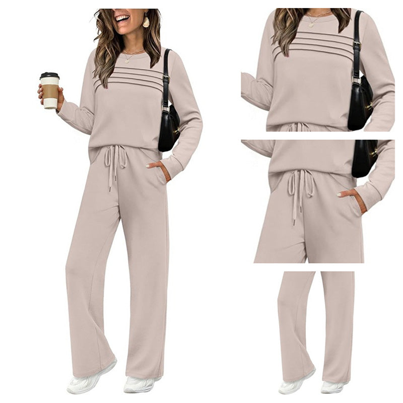 ⏳Time-limited Special⏰Women's Crew Neck Top & Drawstring Pants Set - Seldom Seen Styles