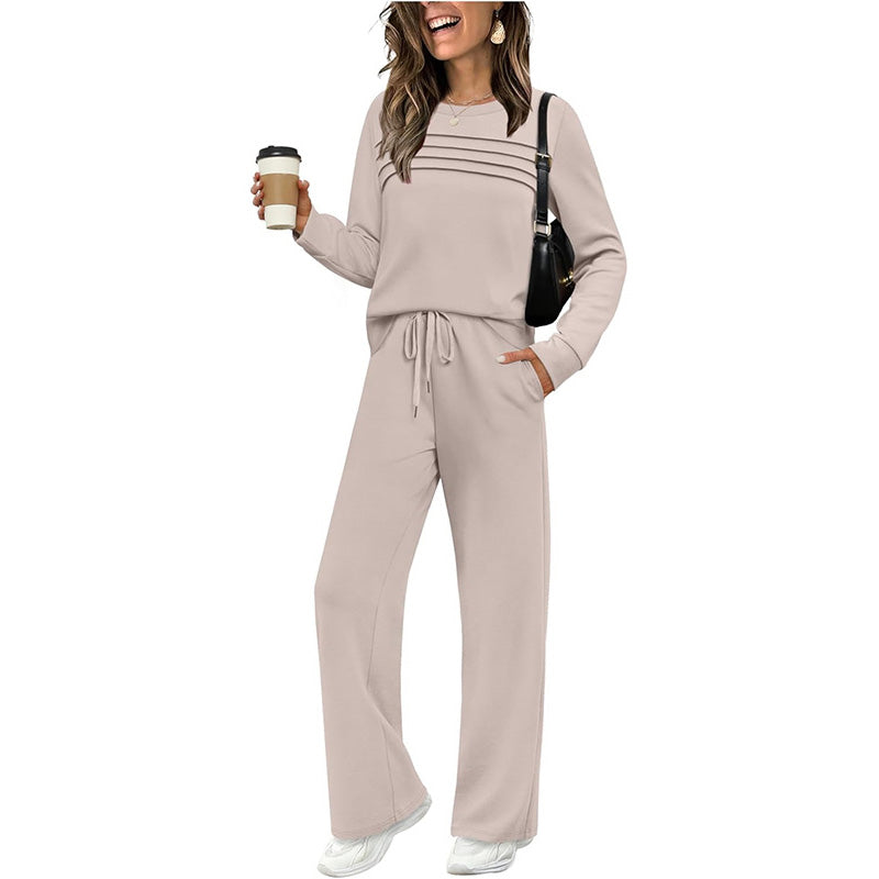 ⏳Time-limited Special⏰Women's Crew Neck Top & Drawstring Pants Set - Seldom Seen Styles