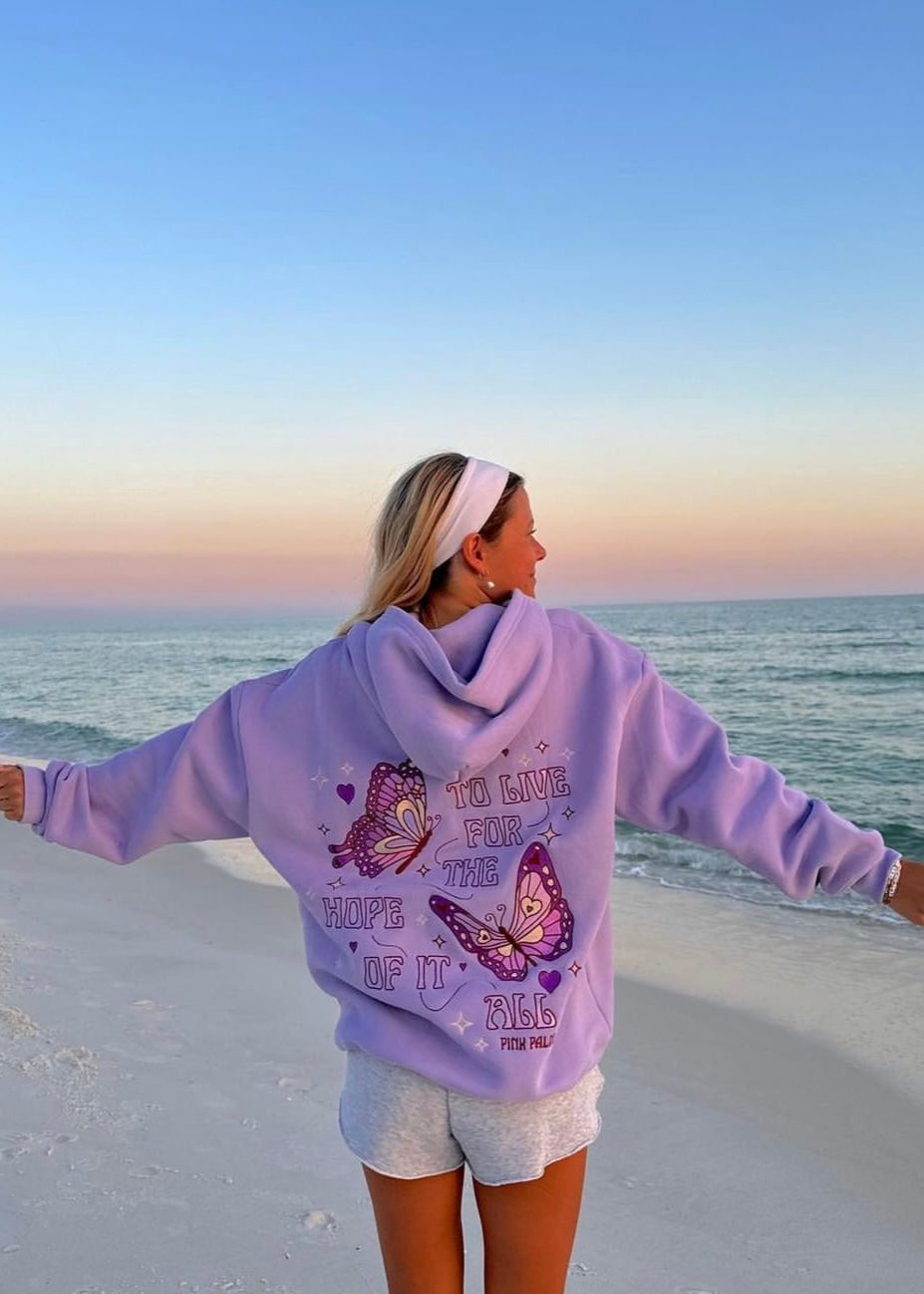 "To Live For the Hope of it All" Hoodie in Lilac - Seldom Seen Styles