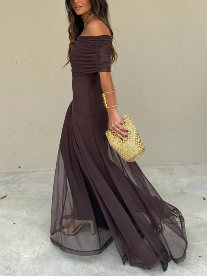 Calerisse | Women’s Off Shoulder Maxi Evening Dress