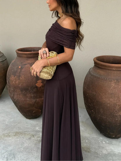 Calerisse | Women’s Off Shoulder Maxi Evening Dress