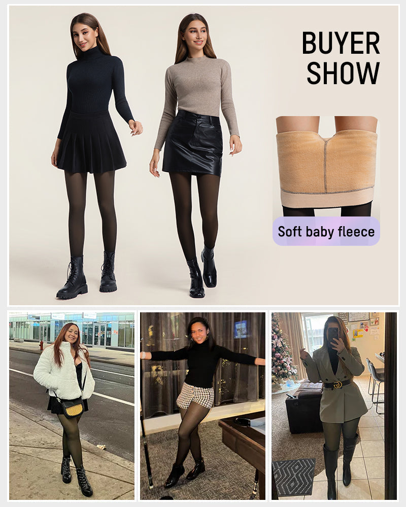 Translucent Fleece Lined Tights - Seldom Seen Styles