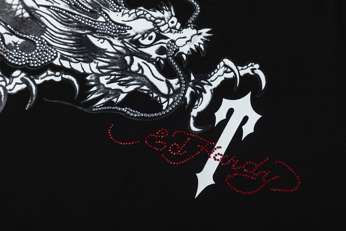 Trapstar London x Ed Hardy Dragon Tee with Diamanté - Black - Seldom Seen Styles