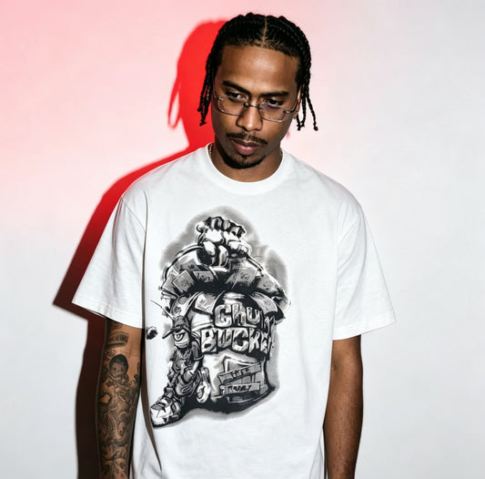 Travis Scott Cactus Jack x SpongeBob Chum Bucket Gangster Tee - Beige - Seldom Seen Styles