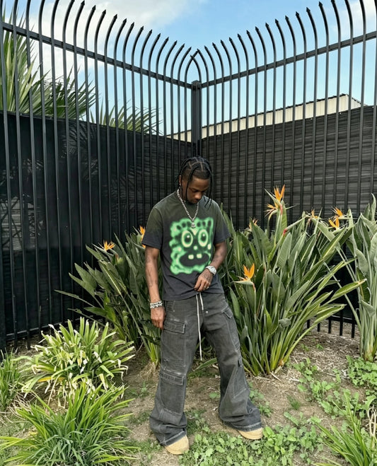 Travis Scott Cactus Jack x Spongebob Krabby Patty Tee Black - Seldom Seen Styles