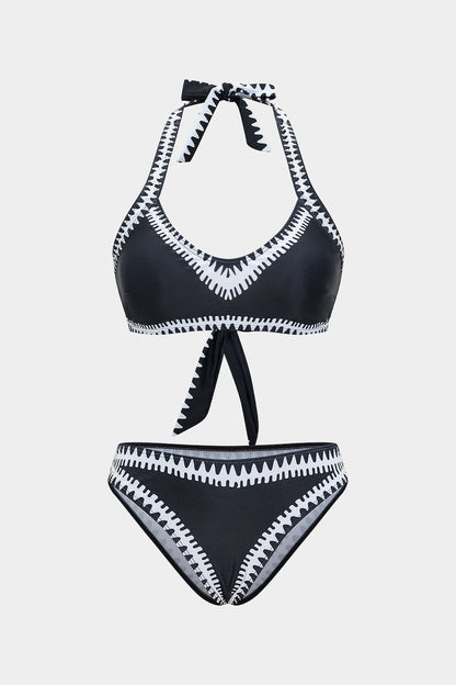 Tribal Desenli Halter Bikini Takımı