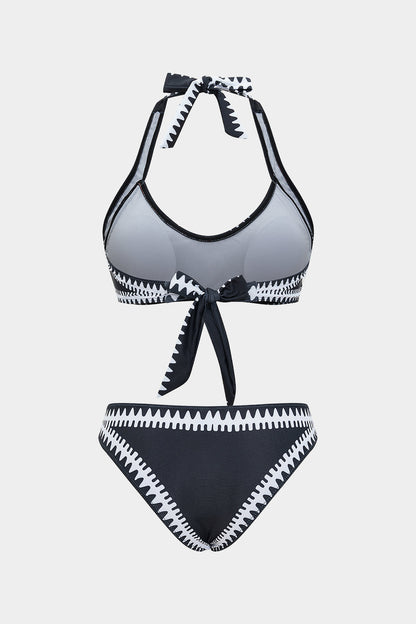 Tribal Desenli Halter Bikini Takımı