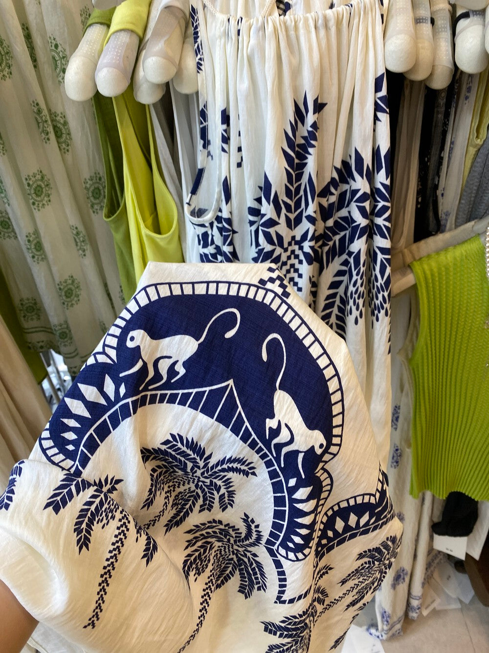 Tropical Palm Tree Print Sleeveless Maxi Dress Halter Neck Tie Boho Summer Beach Dress - Seldom Seen Styles