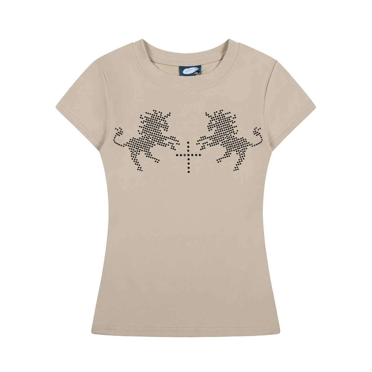 Twin Pegasus Rhinestone Black Slim-Fit T-Shirt - Seldom Seen Styles