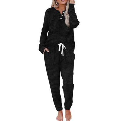 Tenues deux pièces pour femmes Ensembles de détente Sweat-shirt boutonné Pantalon de survêtement Ensemble de survêtement avec poches