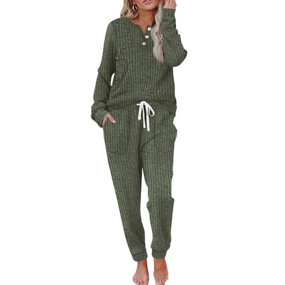 Tenues deux pièces pour femmes Ensembles de détente Sweat-shirt boutonné Pantalon de survêtement Ensemble de survêtement avec poches