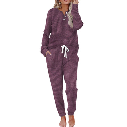 Tenues deux pièces pour femmes Ensembles de détente Sweat-shirt boutonné Pantalon de survêtement Ensemble de survêtement avec poches