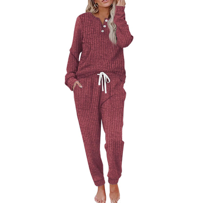 Tenues deux pièces pour femmes Ensembles de détente Sweat-shirt boutonné Pantalon de survêtement Ensemble de survêtement avec poches