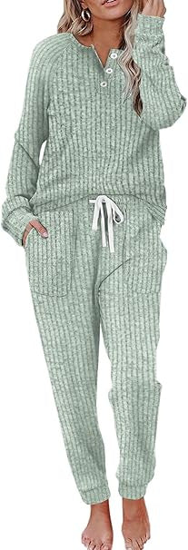 Tenues deux pièces pour femmes Ensembles de détente Sweat-shirt boutonné Pantalon de survêtement Ensemble de survêtement avec poches