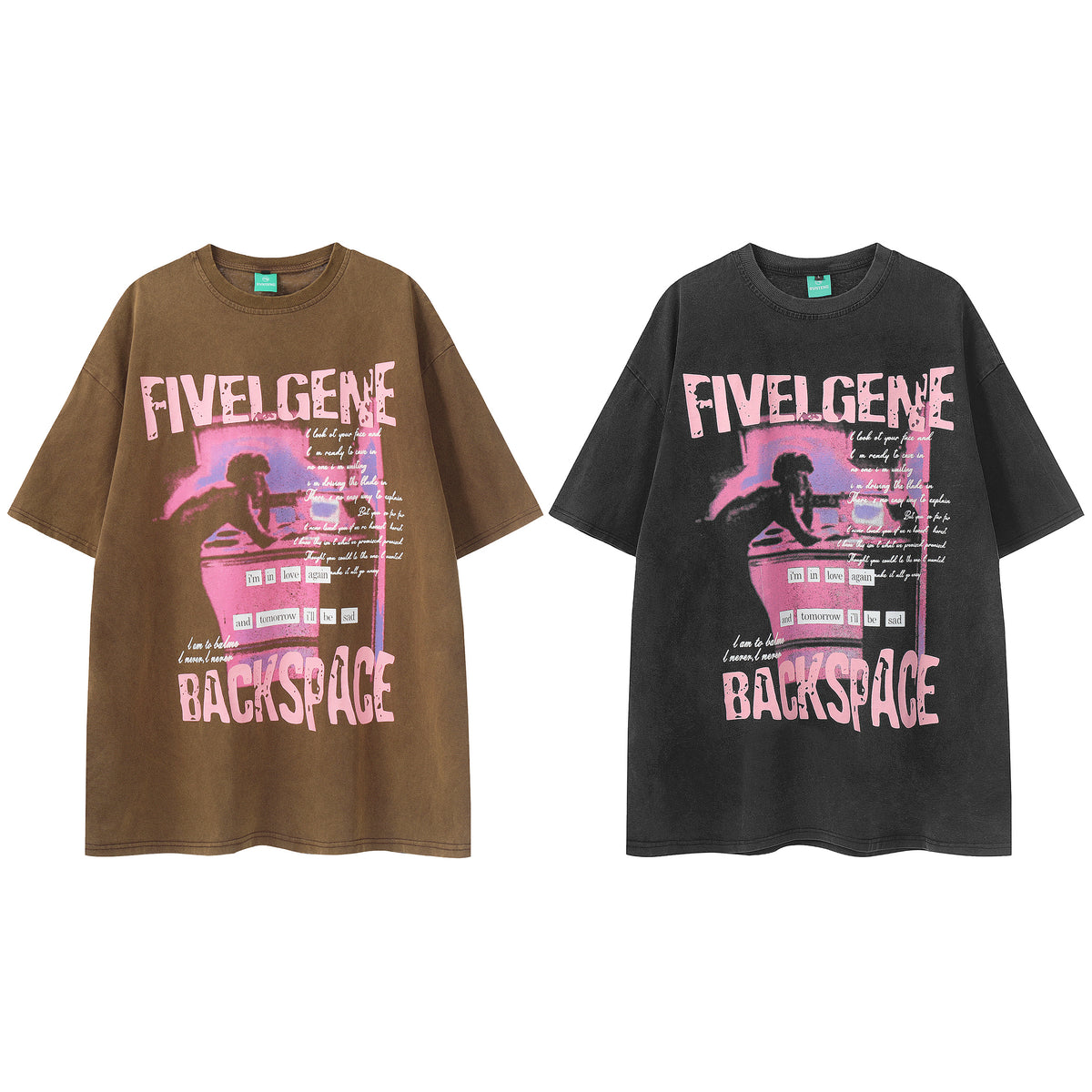 UNSHAKABLE 'FIVELGENE' BACKSPACE Film Graphic Wash Tee - Seldom Seen Styles
