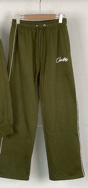 Unisex Embroidered Track Suit Quarter Zip Jacket and Wide Leg Sweatpants Streetwear Two Piece Set - Seldom Seen Styles